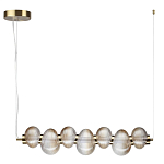 Подвесной светильник линейный с 7-ю рифлеными стеклянными шарами Marcelh Light варинант исполнения - 2 | Loft Concept в Грозном