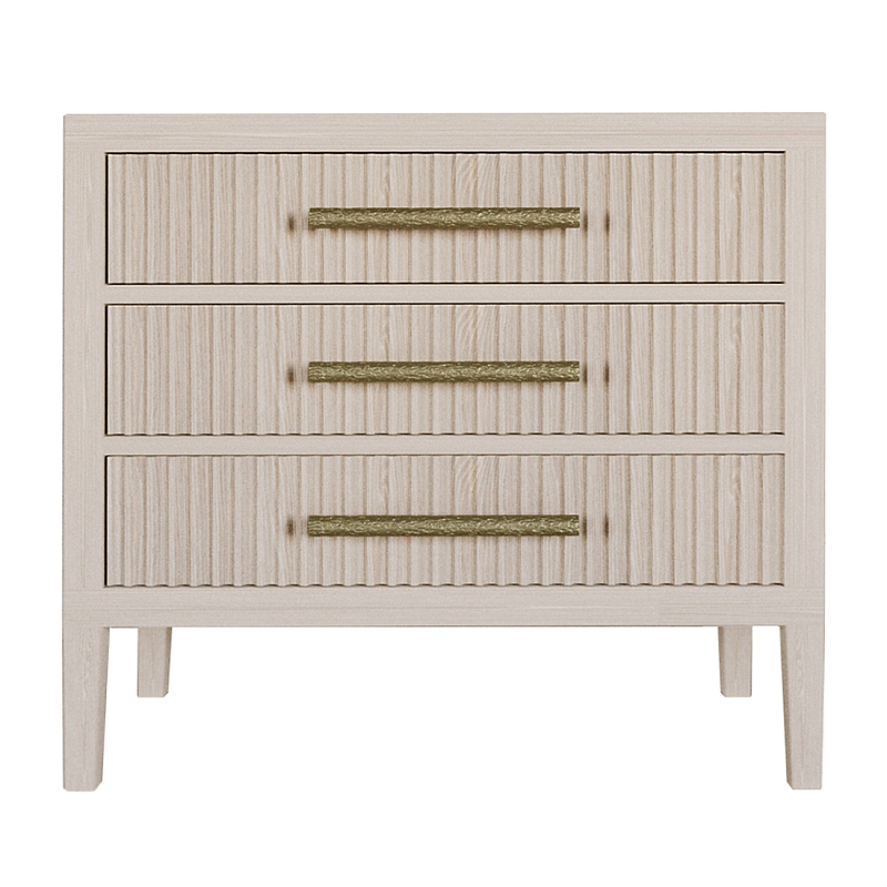 Тумба Primo  с тремя ящиками шпон Светлый дуб Древесина Золотой в Грозном | Loft Concept 