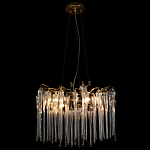 Люстра подвесная круглая в виде ветвей деревьев бронзового цвета с прозрачными подвесками-каплями Droplet Chandelier варинант исполнения - 4 | Loft Concept в Грозном