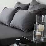 Постельное белье однотонное из сатина темно-серого цвета Eden Line варинант исполнения - 3 | Loft Concept в Грозном