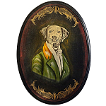 Картина в овальной раме Chinoiserie Grey Dog Portrait варинант исполнения - 1 | Loft Concept в Грозном