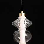 Подвесной светильник с вертикальной композицией из прозрачных и янтарных стеклянных шаров и ромбов Gabriel Scott Luna варинант исполнения - 9 | Loft Concept в Грозном