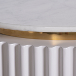 Тумбочка белая овальная с мраморной столешницей Thoroughbass варинант исполнения - 6 | Loft Concept в Грозном