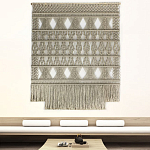 Панно на стену плетеное Макраме бежевый цвет  варинант исполнения - 11 | Loft Concept в Грозном