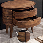 Прикроватный столик из дерева с 2-мя ящиками Moon Walnut Furniture варинант исполнения - 4 | Loft Concept в Грозном