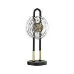 Настольная лампа черного цвета с круглым прозрачным стеклянным плафоном Virelia  варинант исполнения - 1 | Loft Concept в Грозном