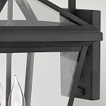 Настенный фонарь черного цвета с прозрачным стеклянным плафоном трапециевидной формы Hinkley варинант исполнения - 5 | Loft Concept в Грозном