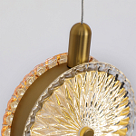 Подвесной светильник с плафонами из рельефного стекла Peony Glass Bronze Six варинант исполнения - 3 | Loft Concept в Грозном