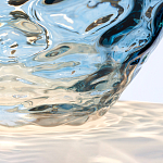 Настольная лампа со белым конусным абажуром и прозрачным голубым стеклянным основанием Quintiesse варинант исполнения - 5 | Loft Concept в Грозном