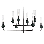 Люстра с 8-ю плафонами в форме стеклянных трубок и мраморных декоративных элементов Montreal варинант исполнения - 2 | Loft Concept в Грозном