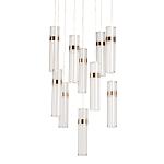 Люстра каскадная с прозрачными цилиндрическими плафонами Jenae Glass Tube Lighting варинант исполнения - 1 | Loft Concept в Грозном