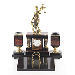 Настольный письменный набор из яшмы с часами в подарочной упаковке Manager Organizer варинант исполнения - 1 | Loft Concept в Грозном