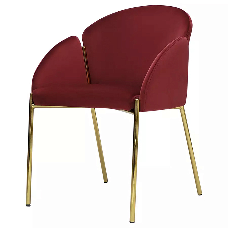 Стул бордовый на золотистых ножках Burgundy Chair Бордовый Золотой Стул бордовый на золотистых ножках Burgundy Chair Бордовый Золотой в Грозном | Loft Concept