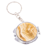 Зеркало брелок карманное двухстороннее из натурального камня Оникс Silver Stone Mirrors варинант исполнения - 4 | Loft Concept в Грозном