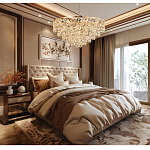 Люстра каскадная с подвесками в форме колец Galaxy of Light варинант исполнения - 9 | Loft Concept в Грозном