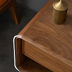 Прикроватная деревянная тумба с ящиком и нишей для хранения Moon Walnut Furniture варинант исполнения - 3 | Loft Concept в Грозном