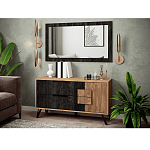 Зеркало настенное прямоугольное цвета угольный камень Stone Effect варинант исполнения - 2 | Loft Concept в Грозном