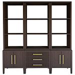 Модульный стеллаж Primo из трех составных элементов Темный орех варинант исполнения - 1 | Loft Concept в Грозном