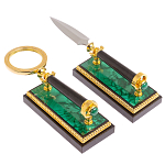 Настольный письменный набор из малахита с декором в виде лошади Leader Organizer варинант исполнения - 6 | Loft Concept в Грозном