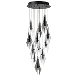 Люстра каскадная с 12-ю рельефными прозрачными плафонами Glass Pod  варинант исполнения - 4 | Loft Concept в Грозном
