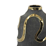 Ваза с золотыми акцентными полосами на черном матовом фоне Accent Tape варинант исполнения - 4 | Loft Concept в Грозном