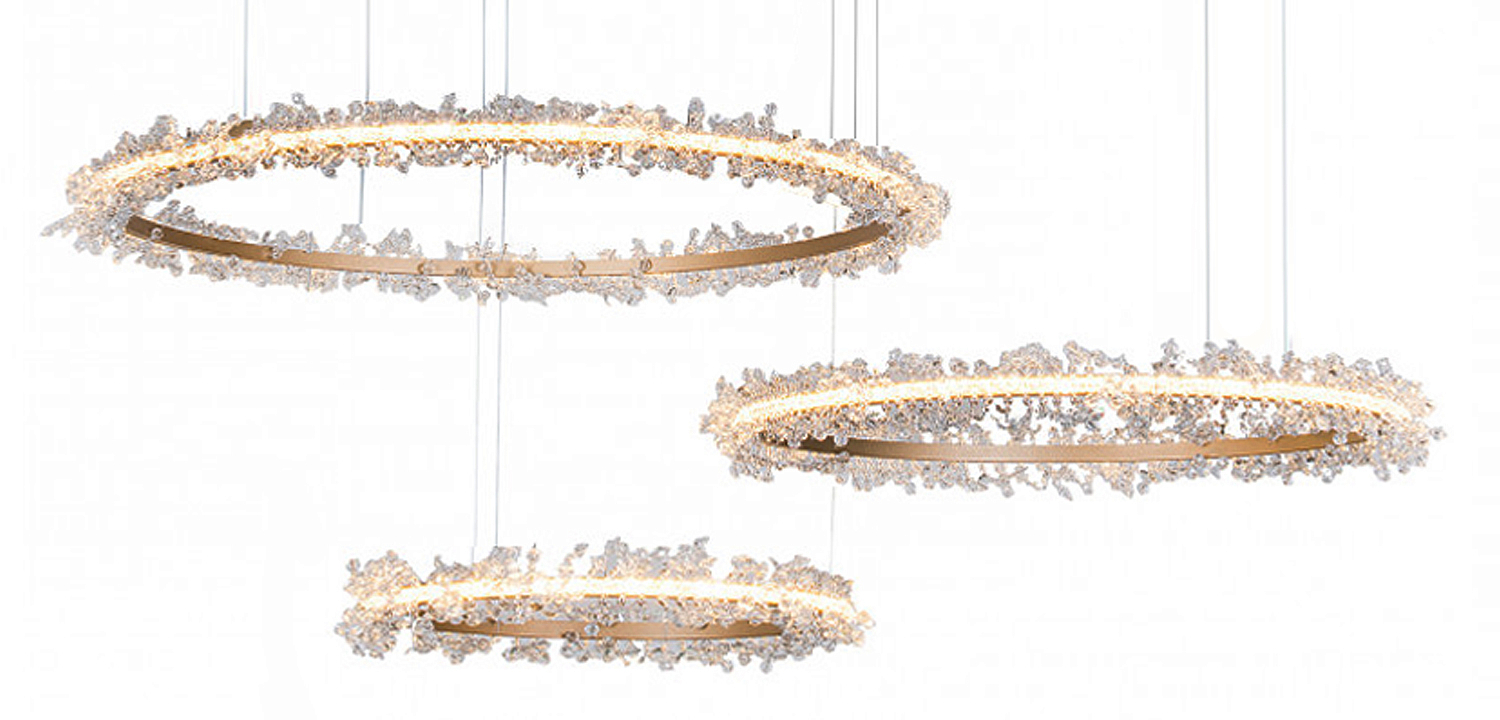 Люстра Crystal round chandelier Люстра 3 кольца Матовое Золото Люстра Crystal round chandelier Люстра 3 кольца Матовое Золото - Loft-Concept в Грозном
