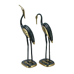 Статуэтка бронзовая пара Журавли синие Bronze Birds варинант исполнения - 2 | Loft Concept в Грозном