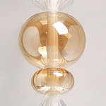 Подвесной светильник с вертикальной композицией из прозрачных и янтарных стеклянных шаров и ромбов Gabriel Scott Luna варинант исполнения - 6 | Loft Concept в Грозном