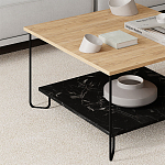 Стол журнальный с квадратной столешницей и полкой MARBO LOTUS варинант исполнения - 2 | Loft Concept в Грозном