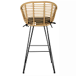 Стул барный с ротанговым плетением Half Bar Chair with Wicker с подлокотниками варинант исполнения - 5 | Loft Concept в Грозном