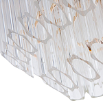 Люстра подвесная многослойная с прозрачными хрустальными трубками и золотистым каркасом Hexagon Tube Light варинант исполнения - 3 | Loft Concept в Грозном