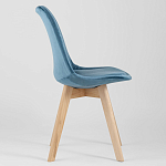 Стул с мягким велюровым сиденьем Arvika Blue варинант исполнения - 2 | Loft Concept в Грозном