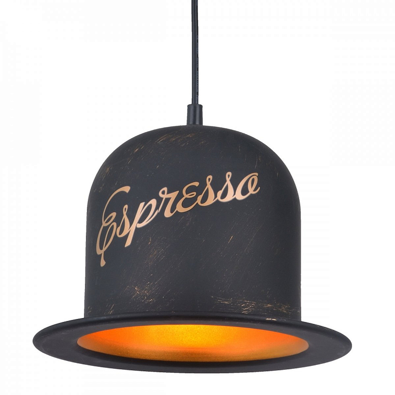 Подвесной светильник Pendant Lamp vintage Banker Bowler Hat ESPRESSO II Черный Подвесной светильник Pendant Lamp vintage Banker Bowler Hat ESPRESSO II Черный в Грозном | Loft Concept