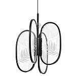 Люстра с гравировкой на акриловых плафонах Gravyura Black D 33 см варинант исполнения - 1 | Loft Concept в Грозном