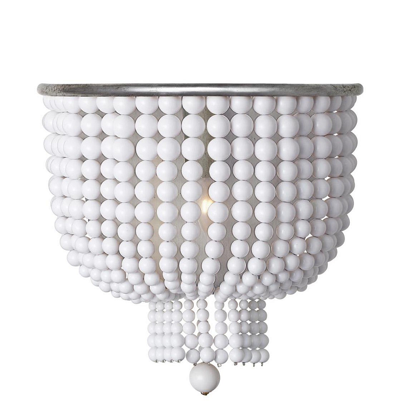 Бра JACQUELINE WHITE SCONCE Белый Латунь Серебряный Бра JACQUELINE WHITE SCONCE Белый Латунь Серебряный в Грозном | Loft Concept