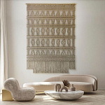 Панно на стену плетеное Макраме бежевый цвет  варинант исполнения - 10 | Loft Concept в Грозном
