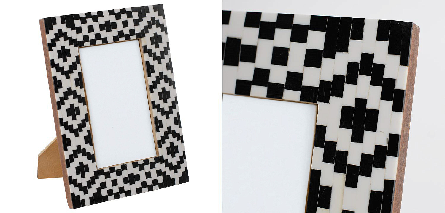 Фоторамка кость Black&white Indian Bone Inlay photo frame Фоторамка кость Black&white Indian Bone Inlay photo frame - Loft-Concept в Грозном