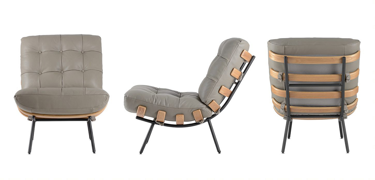 Кресло Philbert Chair grey leather Кресло Philbert Chair grey leather - Loft-Concept в Грозном