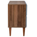 Тумба прикроватная серая из массива бука с 2-мя ящиками Wenge Light варинант исполнения - 3 | Loft Concept в Грозном