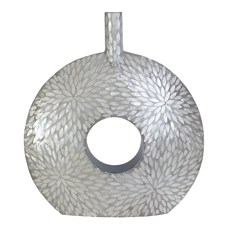Ваза c инкрустацией Flower Grey Белый Серый Ваза c инкрустацией Flower Grey Белый Серый в Грозном | Loft Concept