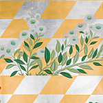 Обои ручная роспись Tiled Meadow Original colourway on Egyptian Gold gilded paper варинант исполнения - 2 | Loft Concept в Грозном