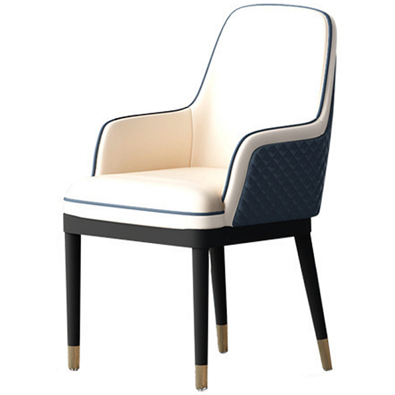Стул с подлокотниками Helen Chair Dark Blue White Белый Синий Черный в Грозном | Loft Concept 