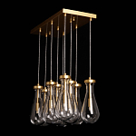 Люстра с 9-ю прозрачными стеклянными плафонами в форме капли Lucid Rain  варинант исполнения - 9 | Loft Concept в Грозном