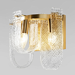 Бра с металлическим основанием золотого цвета и хрустальными подвесками Textured Glass варинант исполнения - 4 | Loft Concept в Грозном