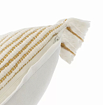 Чехол на подушку горчичного цвета с бахромой и объемным узором Ethnic mix варинант исполнения - 3 | Loft Concept в Грозном