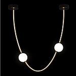 Подвесной светильник в форме дуги с белыми шарообразными плафонами Flos Wireline Lighting варинант исполнения - 3 | Loft Concept в Грозном