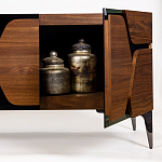 ТВ-тумба с узором из шпона на фасаде Sahara варинант исполнения - 3 | Loft Concept в Грозном