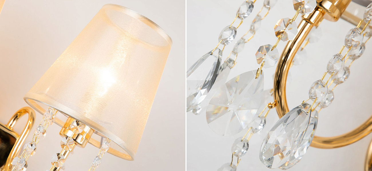 Двойное бра золотого цвета с хрустальным декором Dainty Light Двойное бра золотого цвета с хрустальным декором Dainty Light - Loft-Concept в Грозном