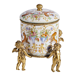 Шкатулка на ангелах из фарфора с бронзовыми элементам Eden Garden варинант исполнения - 1 | Loft Concept в Грозном