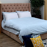 Постельное белье голубого цвета из перкаля с принтом 200х220 см Aurora Allure варинант исполнения - 5 | Loft Concept в Грозном